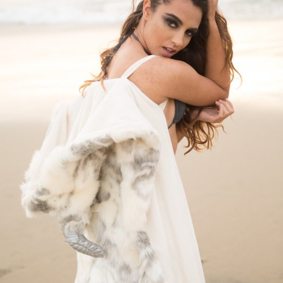 Furrocious Fur Hooded horn Cape fantasy, festival burning man - Picture 2 of 4